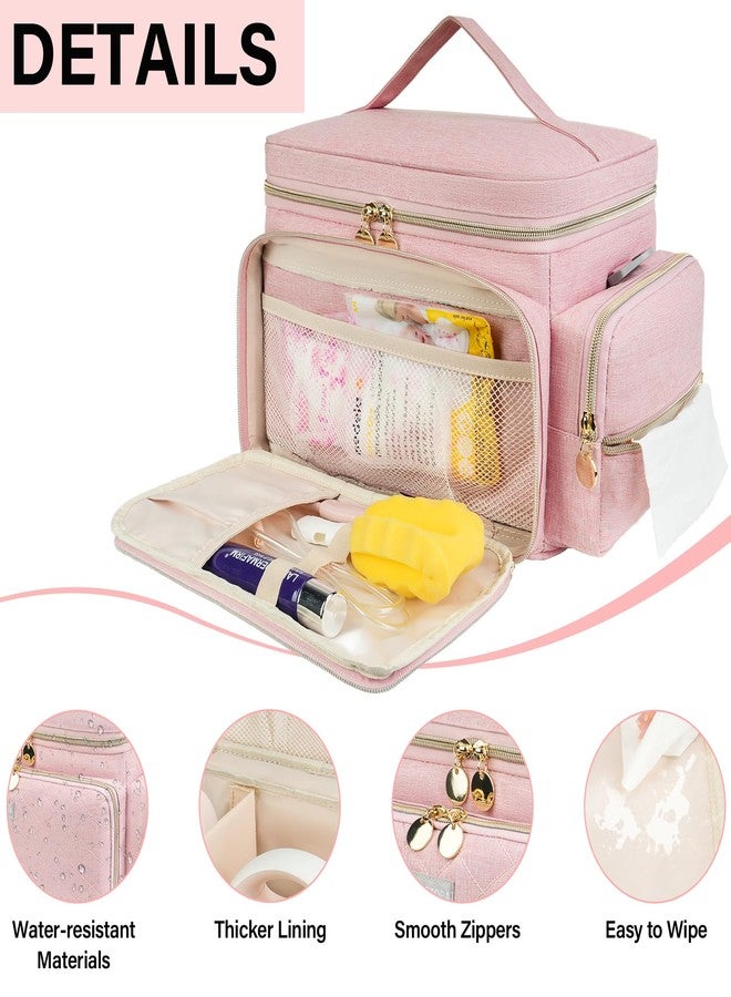 Jaffzora Breast Pump Bag Compatible with Spectra S1 and S2, Breast Pumping Travel Storage Bag with Waterproof Mat for Pumping Essentials and Accessories, Pink - Image 4